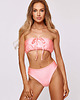 stroje kąpielowe i kostiumy kąpielowe damskie Komplet bikini brzoskwiniowy top bandeau z wiązaniem Manila 8