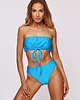 stroje kąpielowe i kostiumy kąpielowe damskie Komplet bikini turkusowy top bandeau z wiązaniem Manila 4