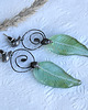 kolczyki wire wrapping Liście retro 2