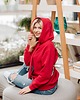 bluza z kapturem damska Bluza Clasic kangurka czerwony 2