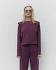 bluza bez kaptura damska Bluza Art mauve wine z poduchami 1