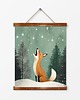 grafiki i ilustracje PLAKAT świąteczny zimowa ilustracja lis pokój dziecka 1