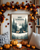 plakaty PLAKAT Bory Tucholskie las ilustracja jeleń 2