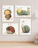 obrazy i plakaty Plakaty do pokoju dziecka Łąka: Biedronka, Pszczółka, Ślimak i  Gąsienica 1