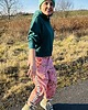 spodnie materiałowe damskie Sztruksowe spodnie baggy z lampasem 5