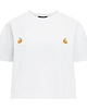 t-shirt damskie T-shirt Crop-Voila Biały Pomarańcze 1