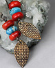 kolczyki wire wrapping Surowości w koralach i agacie 1