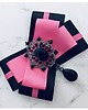 broszki Brosza  Pink  z  czarnym kryształkiem NEW 7