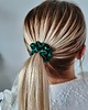 gumki do włosów Gumka jedwabna, scrunchie, gumka satynowa butelkowa zieleń MINI 1