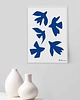 grafiki i ilustracje PLAKAT ptaki , abstrakcja, matisse, niebieski 5