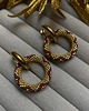 kolczyki - inne Bordowe złote kolczyki koła z koralików Miyuki - snake pattern 1
