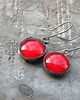 kolczyki wire wrapping Świetlista czerwień - kolczyki 2