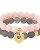 bransoletki z kamieni naturalnych Light pink jade with gray agate set. 1