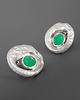 kolczyki srebrne Kolczyki z zielonym agatem - srebro 2