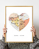 plakaty Plakat Personalizowana mapa serce  2 lokalizacje 1