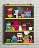 plakaty Kuchenne półki - plakat - art giclee 1
