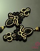kolczyki soutache Czarno złote kandelabrowe kolczyki sutasz 5