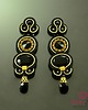 kolczyki soutache Czarno złote kolczyki sutasz 5