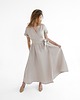 sukienki midi damskie Lniana Sukienka JASMINE ALMOND MILK 1