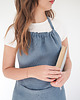 fartuchy kuchenne Lniany fartuszek classic DUSTY BLUE 2