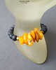 bransoletki z kamieni naturalnych Bransoletka z surowego bursztynu bałtyckiego mlecznego i lawy Prezent handmade 4