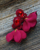 kolczyki soutache Bordowe kolczyki soutache z kwiatami 1