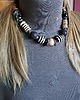 korale Biało-czarno-beżowy oryginalny naszyjnik mix w stylu boho handmade prezent 7