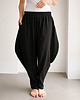 spodnie materiałowe damskie Spodnie damskie lniane czarne haremki szerokie 3