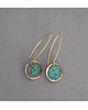 kolczyki wire wrapping Kolczyki miedziane z zieloną patyną 1