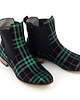botki damskie RĘCZNIE ROBIONE BOTKI ZAPATO 480 CZARNO ZIELONA KRATKA 2