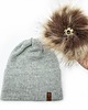 czapki damskie Jasnoszara czapka merino z odczepianym pomponem 5
