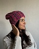 czapki damskie Kolorowa duża czapka beanie z wełną i alpaką 1