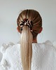 gumki do włosów Gumka jedwabna, scrunchie, frotka beżowa panterka MIDI 2