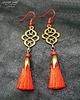 kolczyki chwosty Czerwone frędzle dla fanki długich kolczyków, kolczyki w stylu boho handmade 3