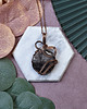 wisiory Miedziany wisiorek wire wrapping z kwarcem z rutylem #209 1