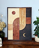 obrazy Drewniana dekoracja mid-century. "Dzień i noc". Obraz midcentury, boho. 1