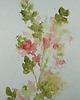obrazy WYPRZEDAŻ SZTUKI! Akwarela Kwiaty oryginalny obraz niebieski papier 10,5x22 cm 1