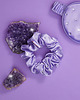 akcesoria dla niej CRYSTALLOVE Gumka do włosów z jedwabiu z kryształkami - lilac 3