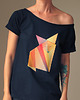 t-shirt damskie Lis origami czarny Oversize 2