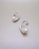 kolczyki srebrne PEARL / satin silver earrings with white pearl 7