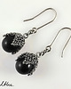 kolczyki wire wrapping Czarne w siateczce - kolczyki (lub klipsy) 1