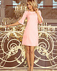 sukienki mini damskie 217-4 NEVA Trapezowa sukienka  - pastel róż 3
