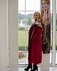płaszcze damskie Mega długa bluza Bordo 4