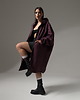 płaszcze damskie Ocieplany płaszcz longline hoodie oversize burgund 4