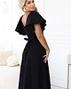 sukienki maxi damskie 694-1 MIRELLA Elegancka rozkloszowana sukienka maxi z cekinami - czarna 6