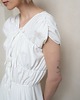 sukienki maxi damskie Długa sukienka z marszczeniem biała, WHITE LIDIA 7