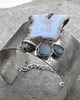 bransoletki wire wrapping Chalcedon / akwamaryn    - BRANSOLETA MANKIET - CUFF 6