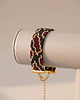 bransoletki ze szkła Bordowo złota bransoletka z koralików Miyuki - snake pattern 2