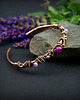 bransoletki wire wrapping Miedziana bransoleta mankietowa z agatami 3