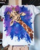 t-shirt damskie Ręcznie malowana damska koszulka Żyrafa 2